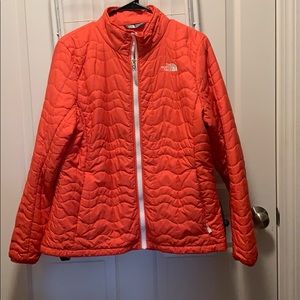 Women’s down North Face jacket XL coral/pink